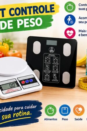 Kit Balança Bioimpedância e de Cozinha Digital