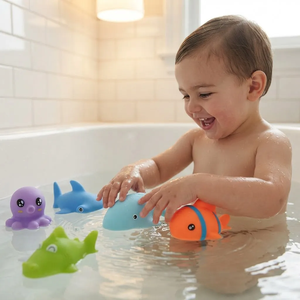 Kit Banho Infantil Animais -6 Peças
