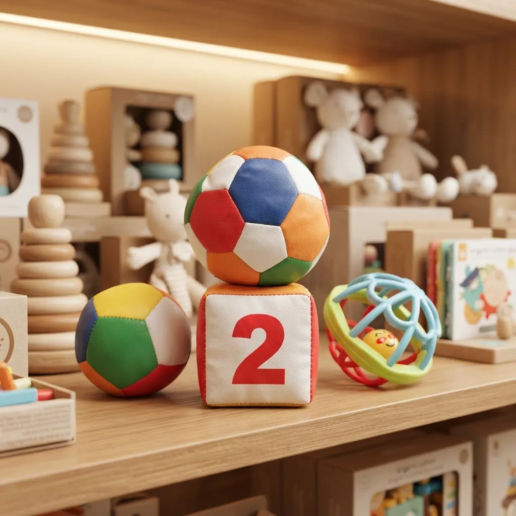 Kit Dado e Bola Grande, Bola Pq e Chocalho - 4 Pecas