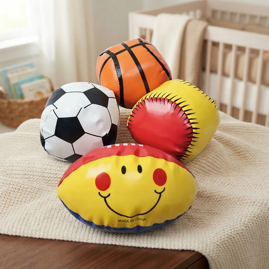 Kit 4 Mini Bolas Macias Esportivas Para Bebês - Imagem 2