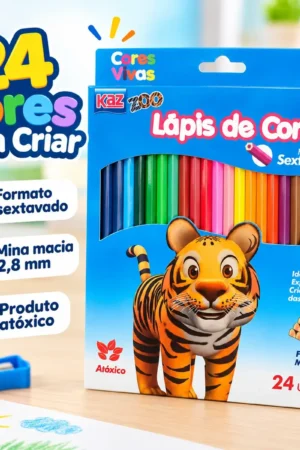 Lapis De Cor 24 Cores Sextavado